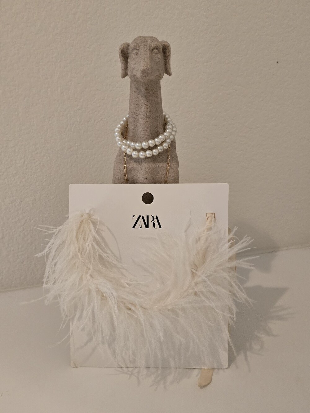 ZARA Feather Drop Statement Necklace - Picture 2 of 6